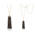 Black Opal Round Tassel with Diamond Cap