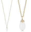 Large Moon Quartz Pendant Necklace