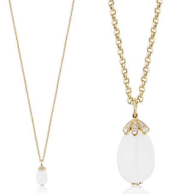 Large Moon Quartz Pendant Necklace