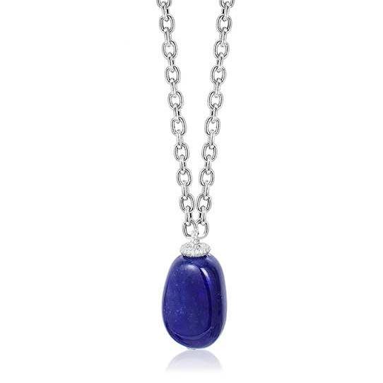 Tanzanite Tumbled Beads Pendant Necklace
