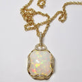 18k Yellow Gold & Opal Pendant Necklace