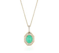 Chrysoprase Small Pendant with Diamonds