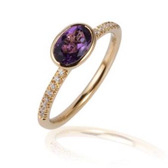 Faceted Oval Stackable Ring (Available in Citrine, Amethyst, and Garnet)