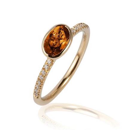 Faceted Oval Stackable Ring (Available in Citrine, Amethyst, and Garnet)