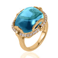 Blue Topaz Cushion Cab Ring