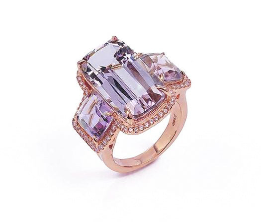 Lavender Amethyst Cushion Ring