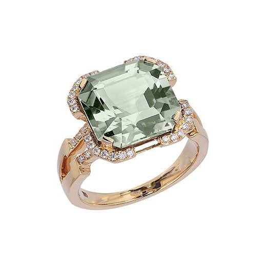 Prasiolite Emerald Cut Ring