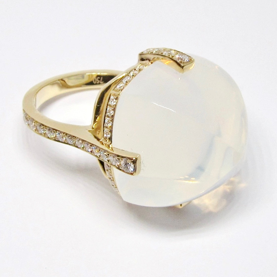 Moon Quartz  Sugar Loaf Ring