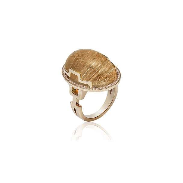 Rutilated Oval Cut Ring