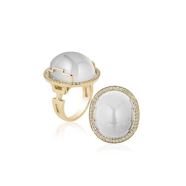 Moon Quartz Oval Cabochon Ring