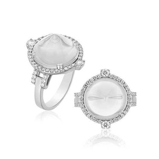 14mm Moon Quartz Sugar Loaf Ring