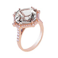 Rock Crystal Emerald Cut Ash Ring