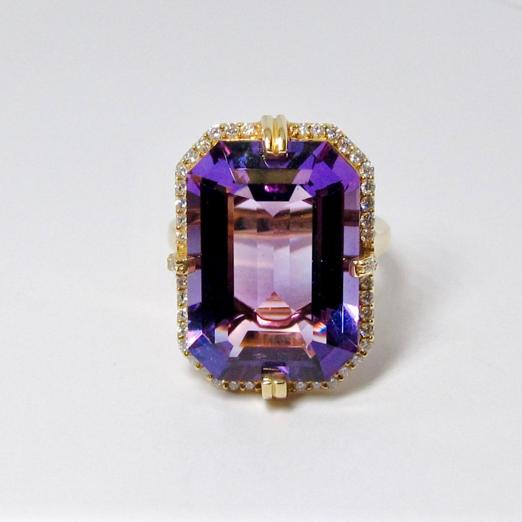Amethyst Emerald Cut Ring