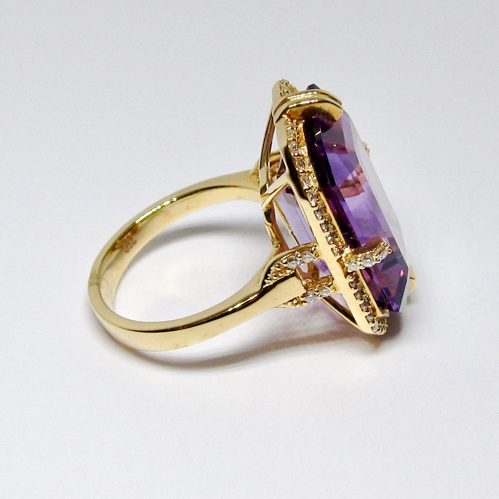 Amethyst Emerald Cut Ring