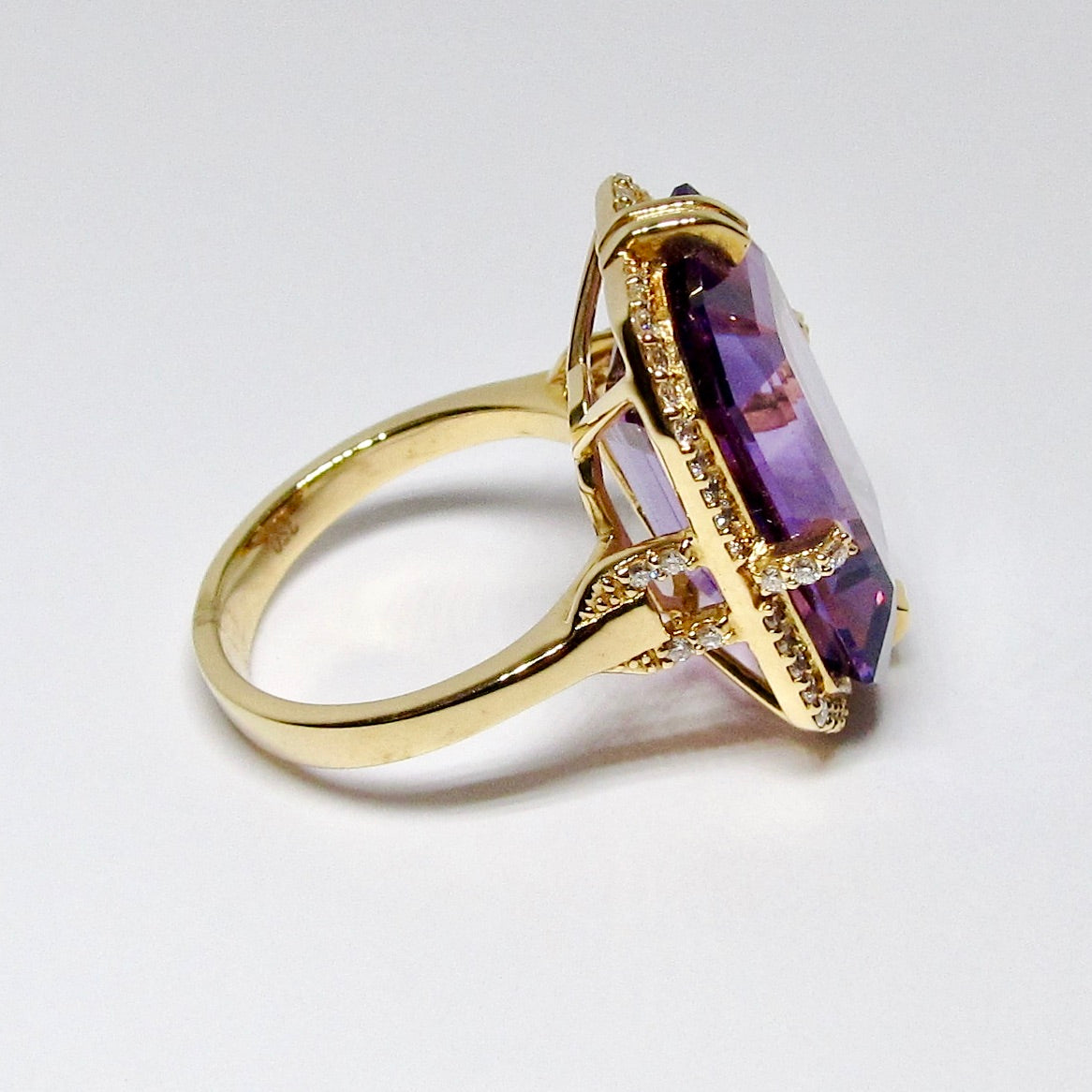 Amethyst Emerald Cut Ring