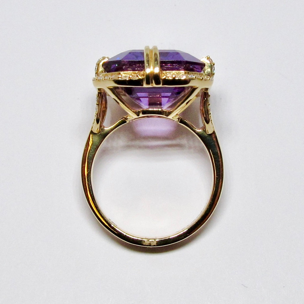 Amethyst Emerald Cut Ring