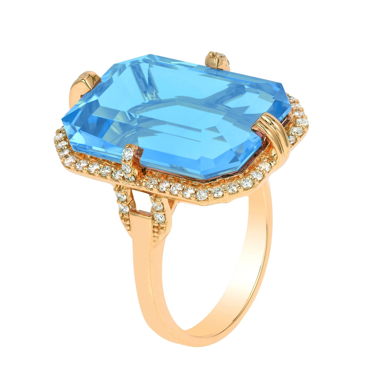 Blue Topaz Emerald Cut Ring