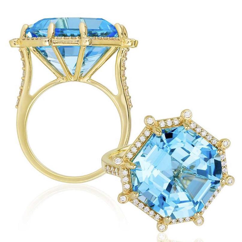 Blue Topaz Emerald Cut Ring