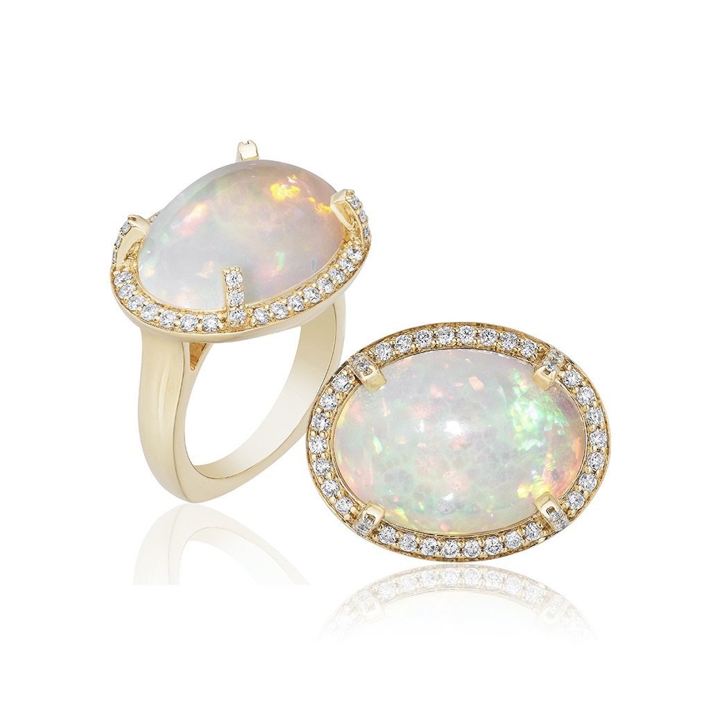 Opal & Diamond Ring