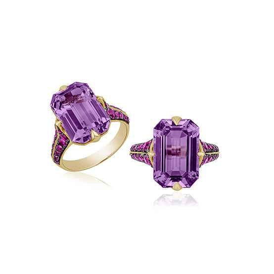 Amethyst & Pink Sapphire Ring