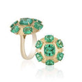 Emerald Cushion Cluster Ring
