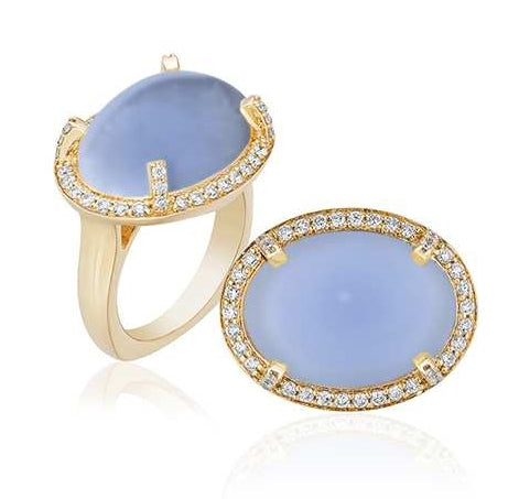 Blue Chalsedony Cab Ring