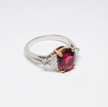 Load image into Gallery viewer, Ruby &amp; Diamond 3 Stone Ring
