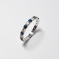 Diamond & Blue Sapphire Band