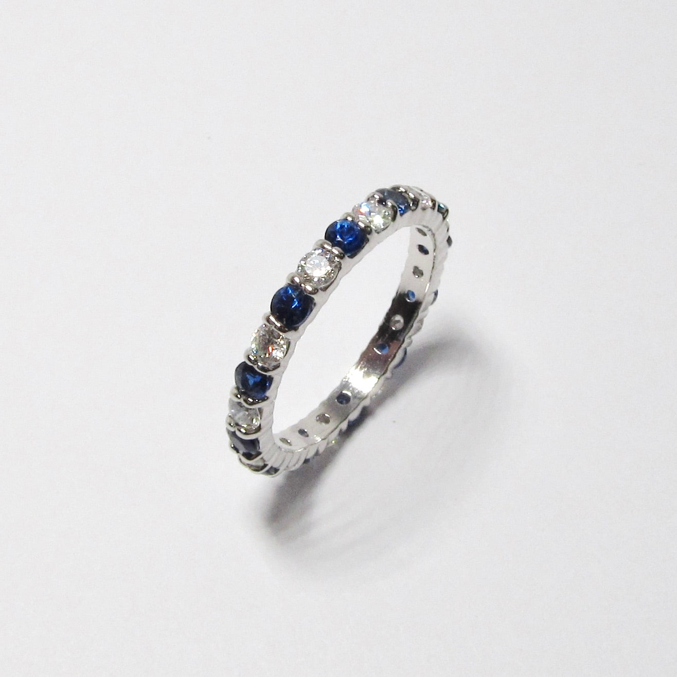 Diamond & Blue Sapphire Band