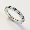 Diamond & Blue Sapphire Band