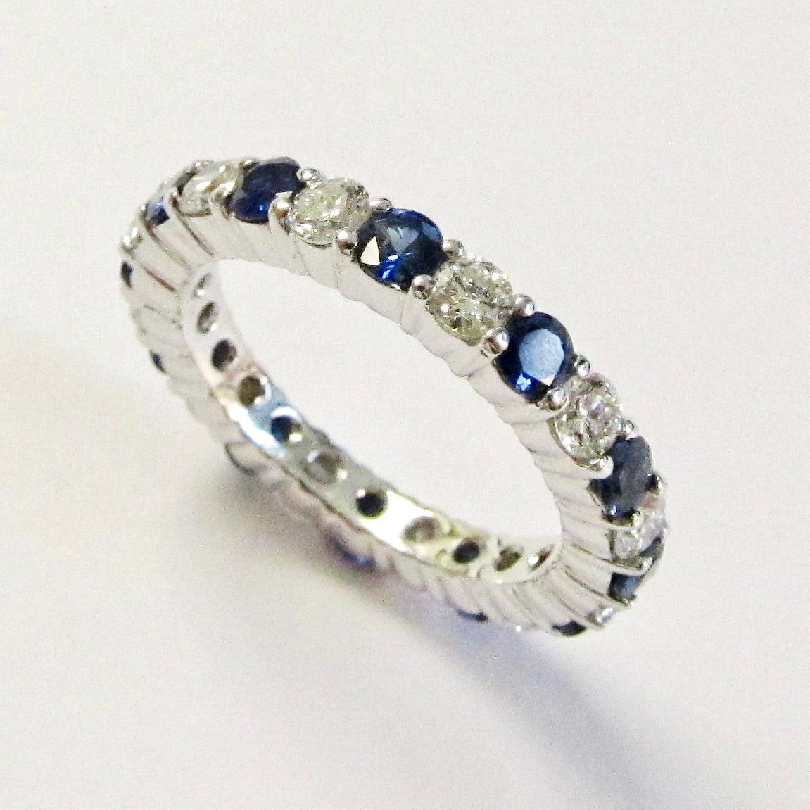 Diamond & Blue Sapphire Band