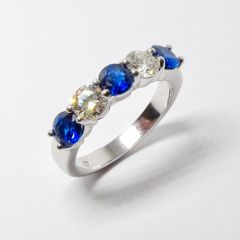 Diamond & Blue Sapphire Ring
