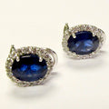 Blue Sapphire & Diamond Earrings