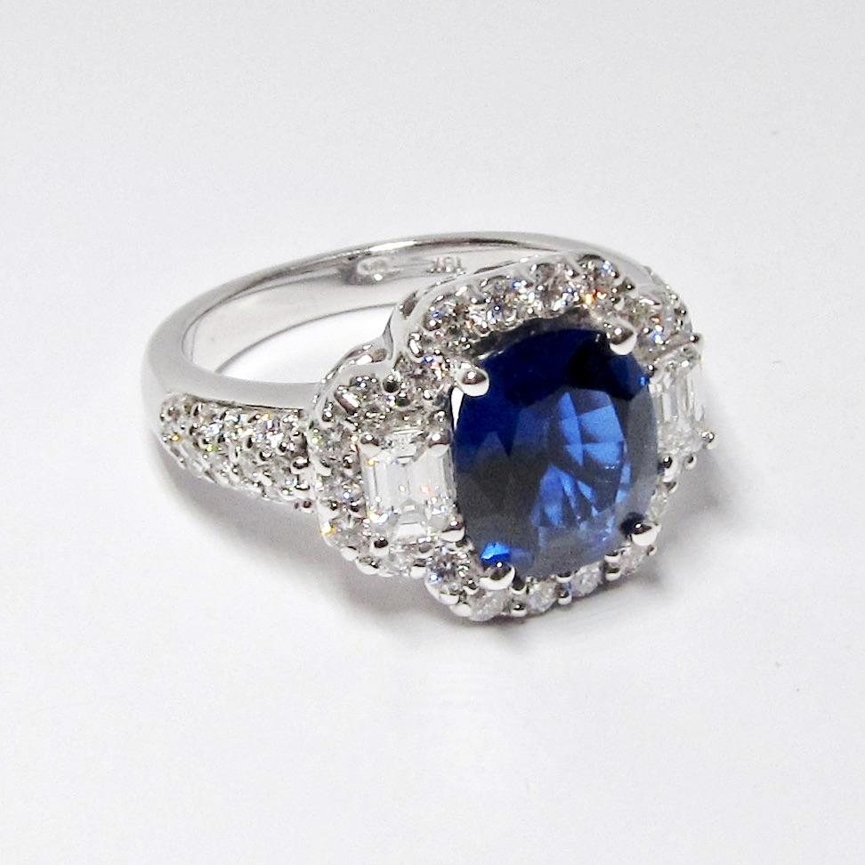 Diamond & Blue Sapphire Ring