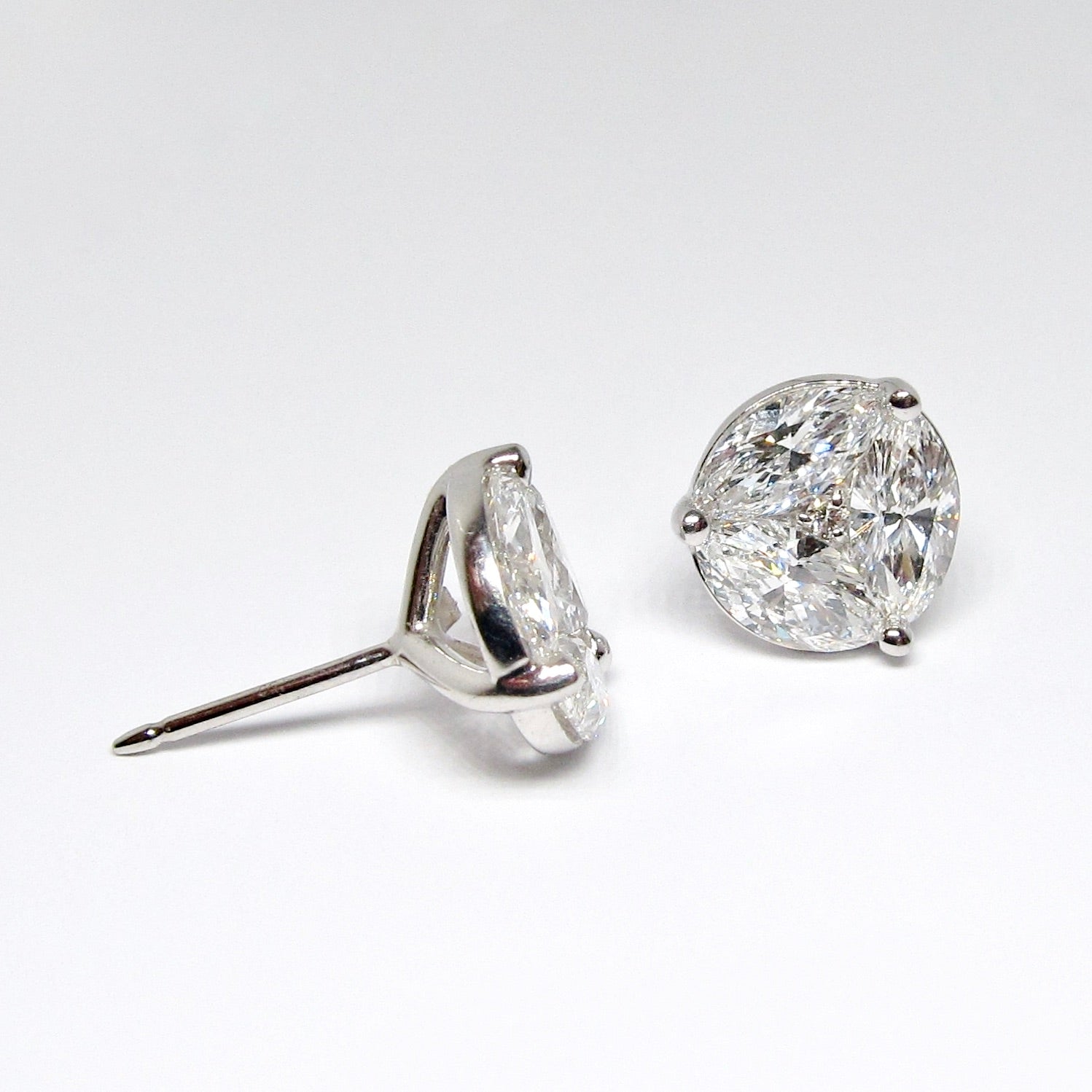 Multi Diamond Stud Earrings