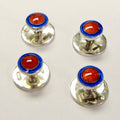 Sterling Silver Shirt Studs, Fixed Back