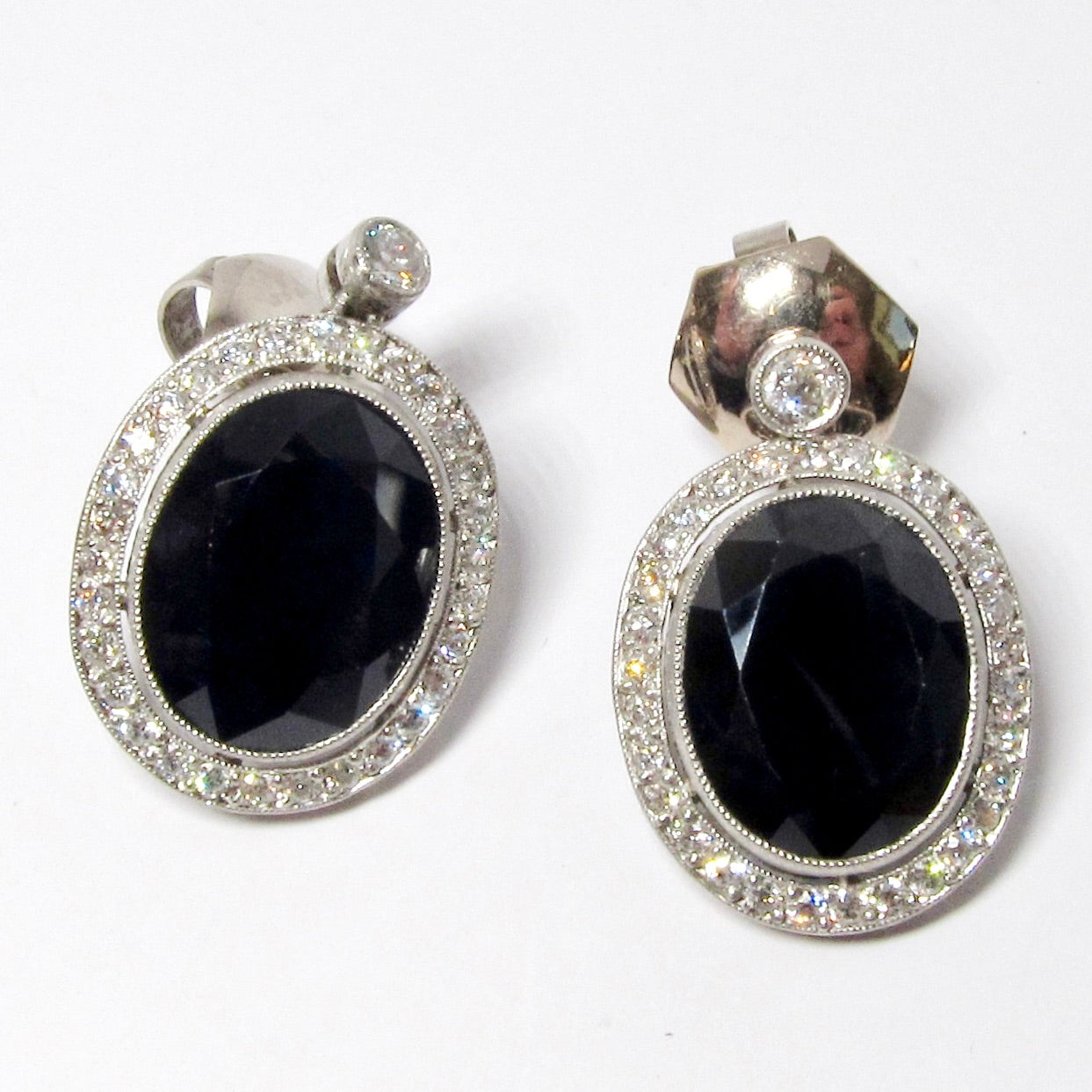 Earrings with Black Stone & Black Diamond