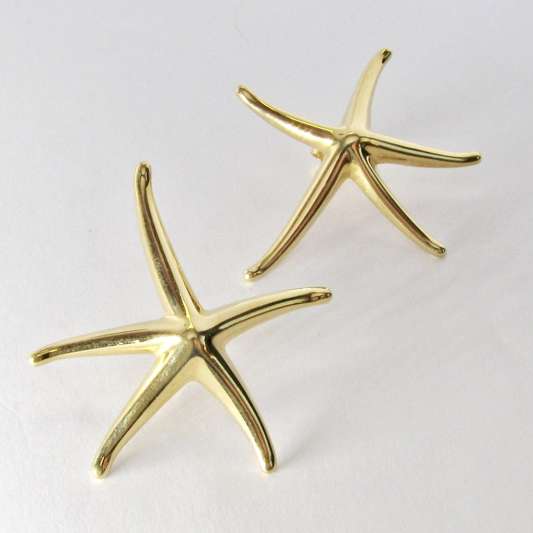 18k Yellow Sea Star Earrings