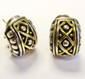 Estate Earrings, Sterling Silver & 18k Gold
