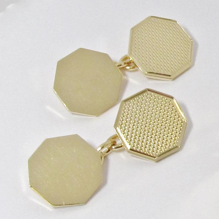 18k Yellow Gold Octagon Cufflinks