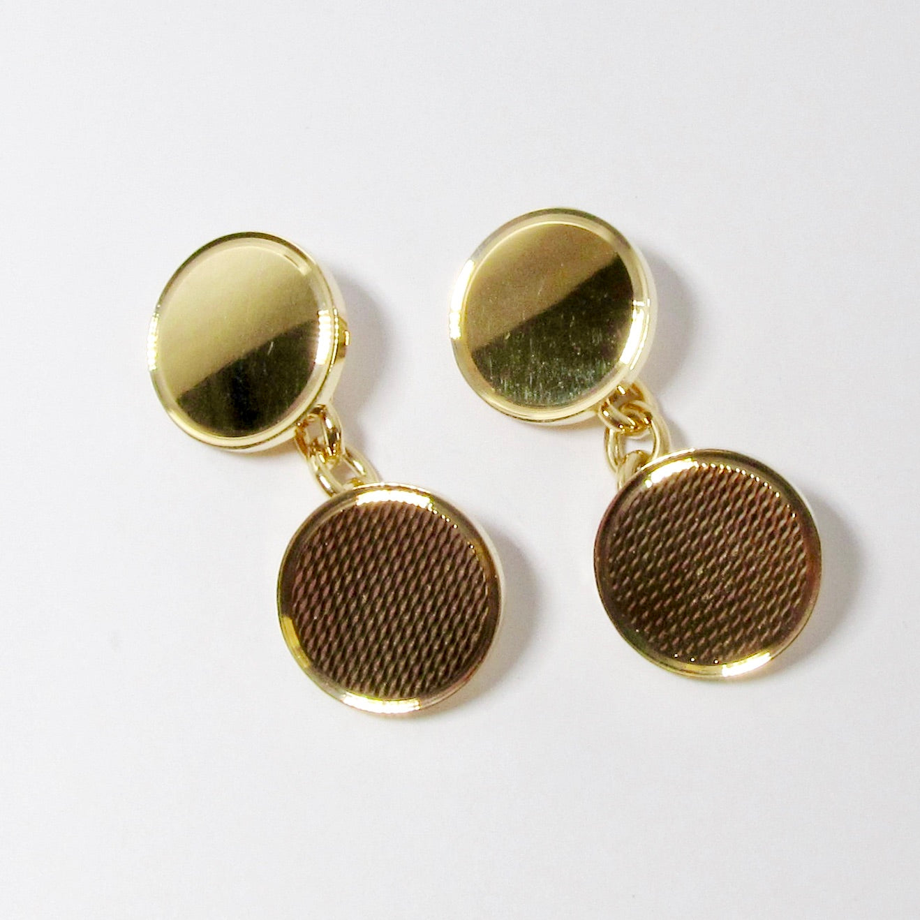 18k Yellow Gold Barley Chain Cufflinks