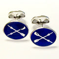 Crossed Oars Sterling Silver Enamel Cufflinks