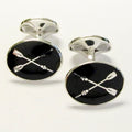 Sterling Silver Enamel Crossed Oar Cufflinks