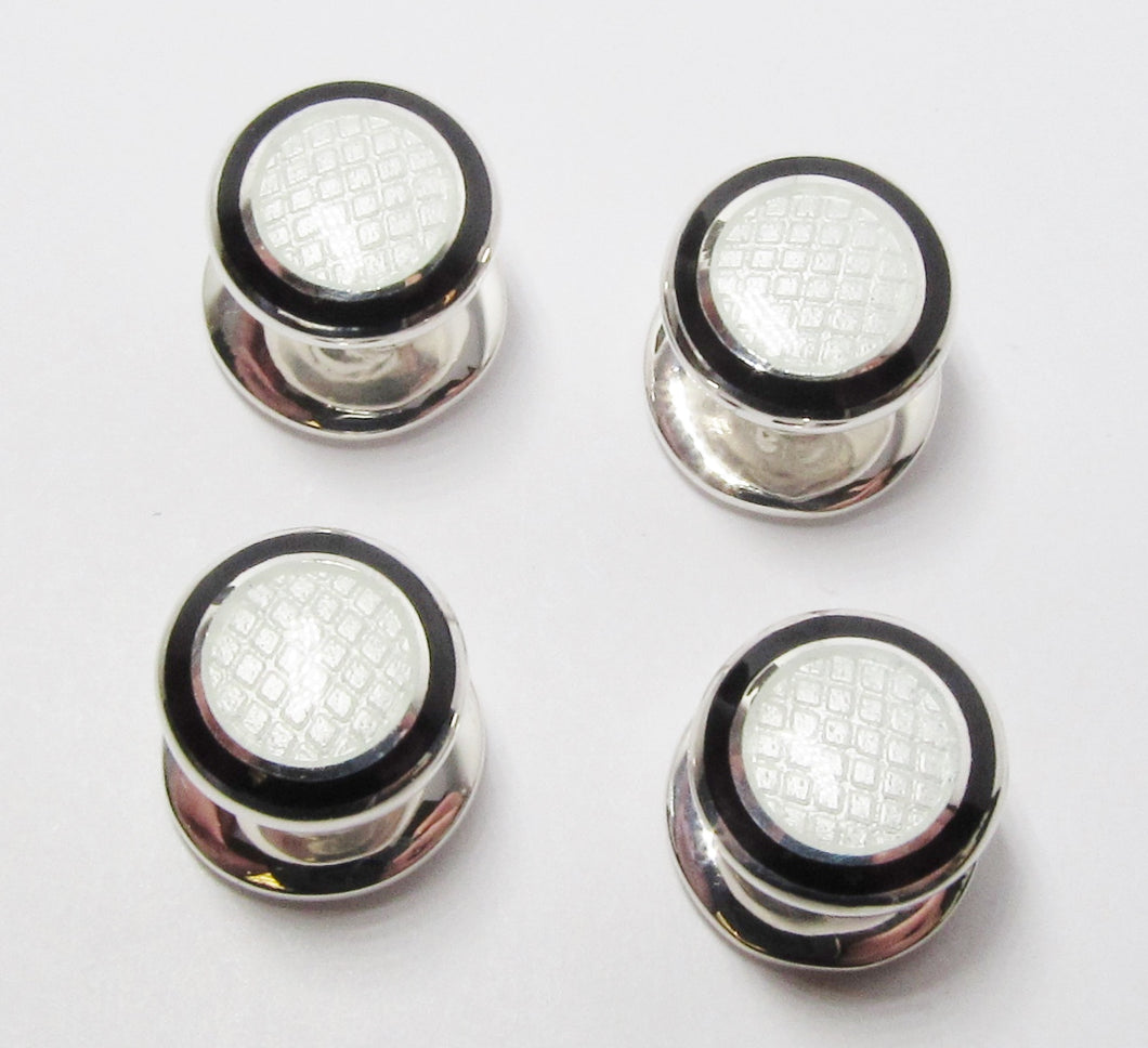 Sterling Silver Round Shirt Studs