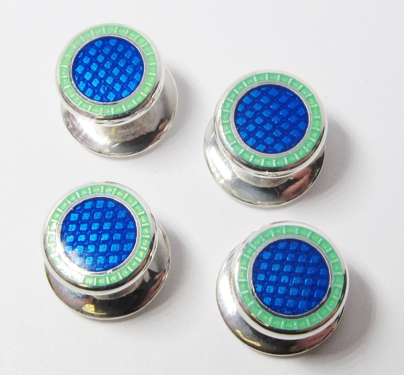 Sterling Silver Round Shirt Studs