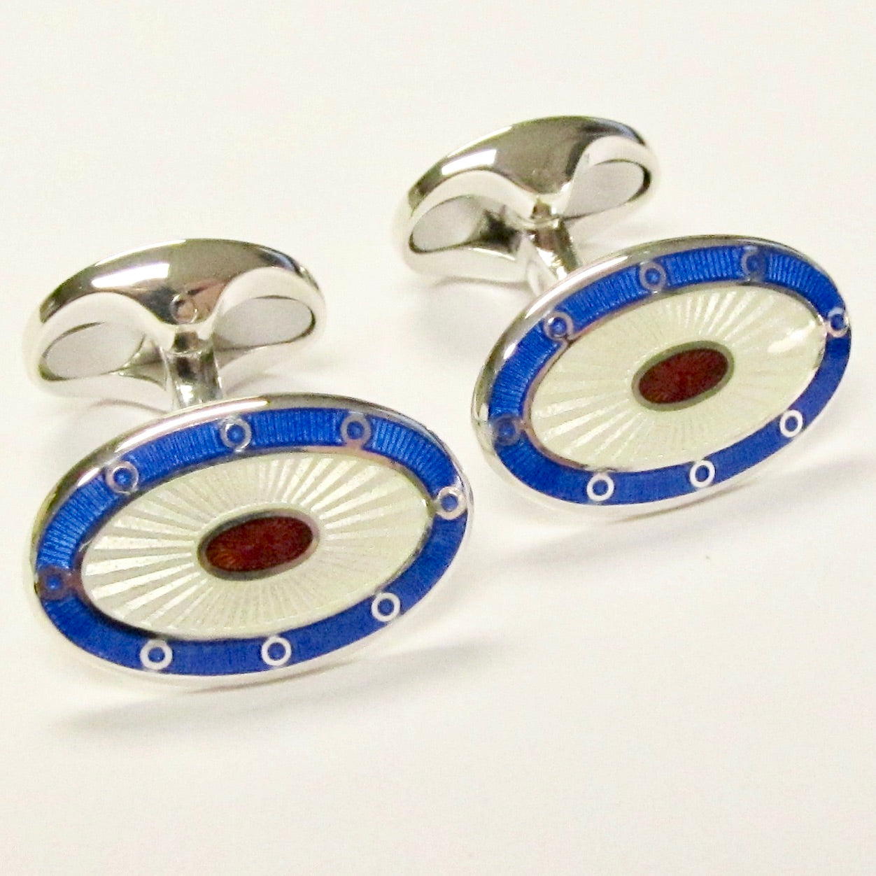 Sterling Silver & Enamel Cufflinks