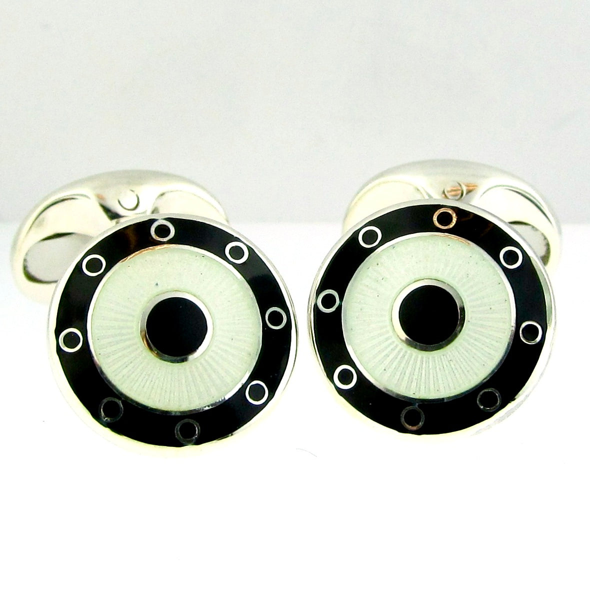 Sterling Silver Enamel Cufflinks