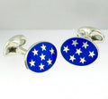 Liberty Stars Cufflinks Sterling Silver & Enamel