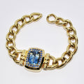18k Yellow Gold Aquamarine Link Bracelet