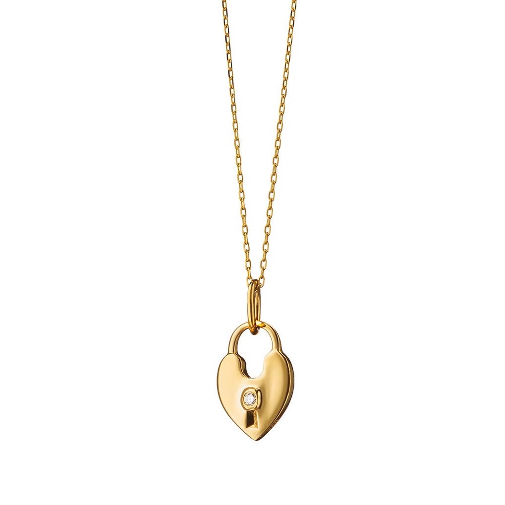Yellow Gold Heart Lock Pendant